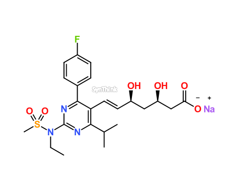 CAS No.: NA - N-Desmethyl N-ethyl Rosuvastatin Sodium Salt