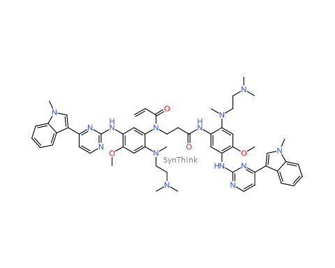 CAS No.: NA - N-(2-((2-(dimethylamino)ethyl)(methyl)amino)-4-methoxy-5-(4-(1-methyl-1H-indol-3-yl)pyrimidin-2-ylamino)phenyl)-N-(3-(2-((2-(dimethylamino)ethyl)(methyl)amino)-4-methoxy-5-(4-(1-methyl-1H-indol-3-yl)pyrimidin-2-ylamino)phenylamino)-3-oxopropyl)acrylamide