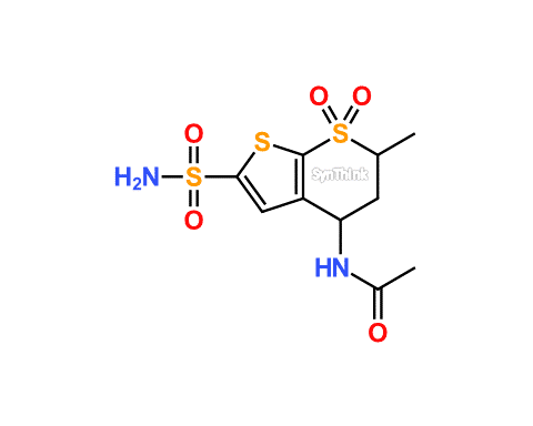 N-6-Methyl-77-dioxido-2-sulfamoyl-56-dihydro-4H-thieno23-bthiopyran-4-ylacetamide-C10H14N2O5S3-338.4236-amu